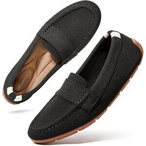 Zelaprox Women Black Mesh Slip on Comfortable Foam Foot Loafer Shoes Flat Shoes